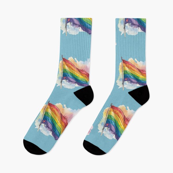Item preview, Aesthetic Rainbow Flag - Fluid Watercolor Love & Diversity Option designed and sold by asliberry.