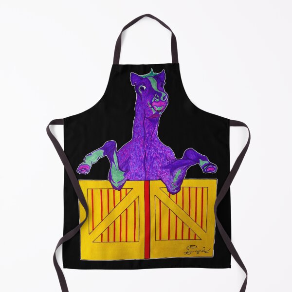 Item preview, Funny Horse Wall Art – “Whoof Knows?” Acrylic Painting v2 Black Background designed and sold by PaintThatSheep Art Shop.
