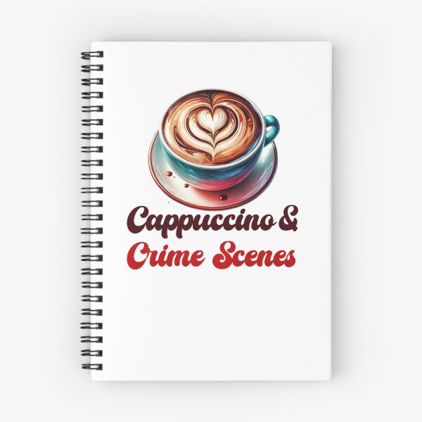 Item preview, Cappuccino and Crime Scene watercolor design designed and sold by EmeraldeaArt.