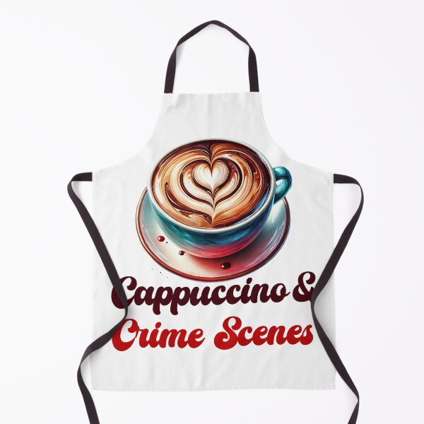 Item preview, Cappuccino and Crime Scene watercolor design designed and sold by EmeraldeaArt.