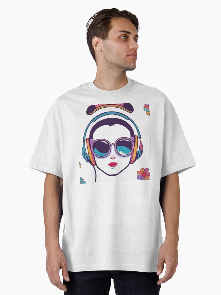 Thumbnail 2 of 7, Oversized T-Shirt, Cartoon Pattern Portrait designed and sold by DiMilford.