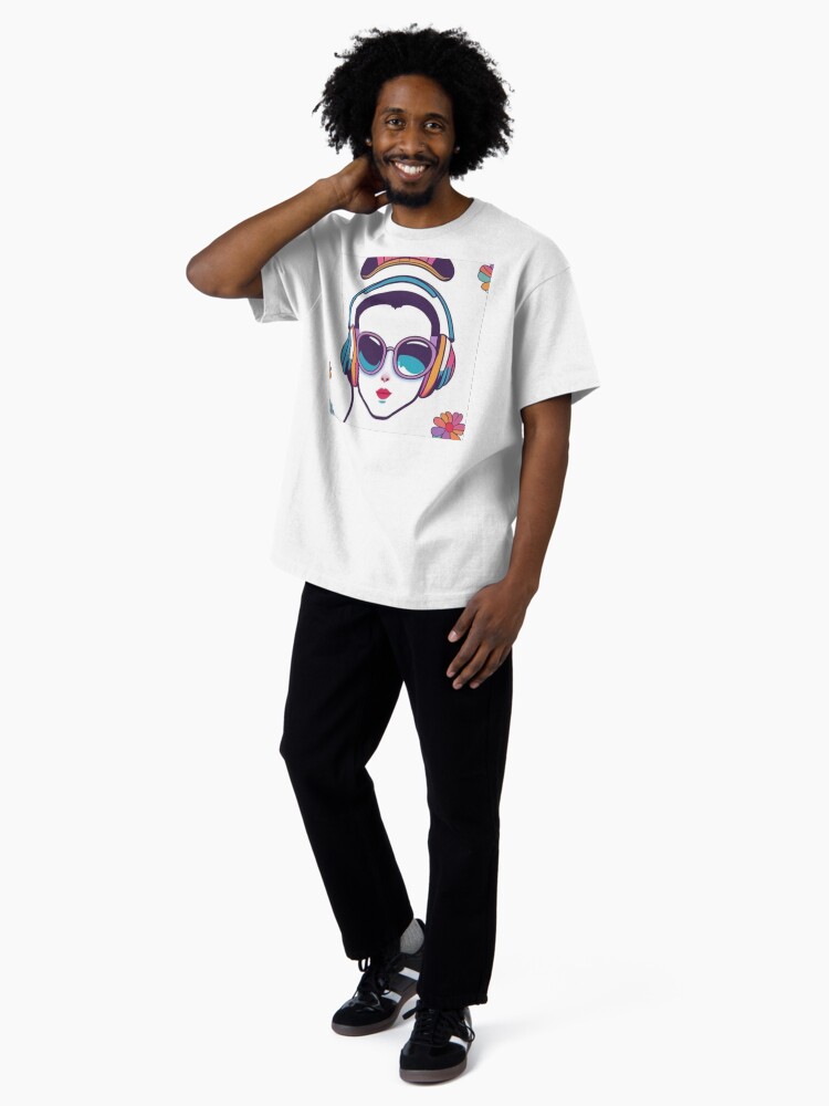 Thumbnail 4 of 7, Oversized T-Shirt, Cartoon Pattern Portrait designed and sold by DiMilford.