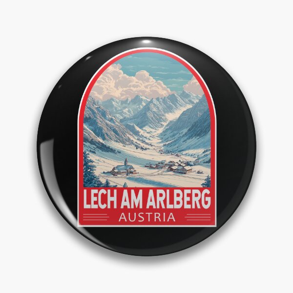 Artikelvorschau, Lech am Arlberg Österreich Reise-Kunst-Emblem entworfen und verkauft von KrisSidDesigns.