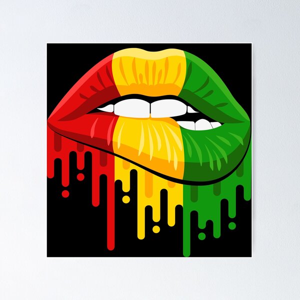Item preview, Juneteenth Lips, Black History, African American Flag designed and sold by GoldenSunsetBloom.