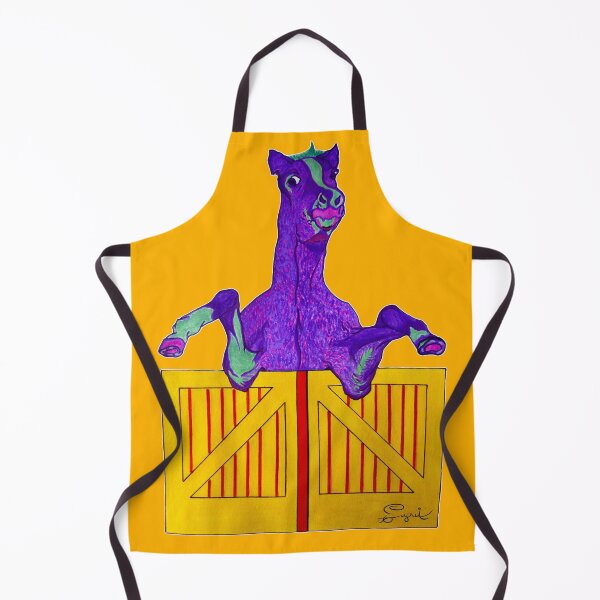 Item preview, Funny Horse Wall Art – “Whoof Knows?” Acrylic Painting v5 Dark Yellow Background designed and sold by PaintThatSheep Art Shop.