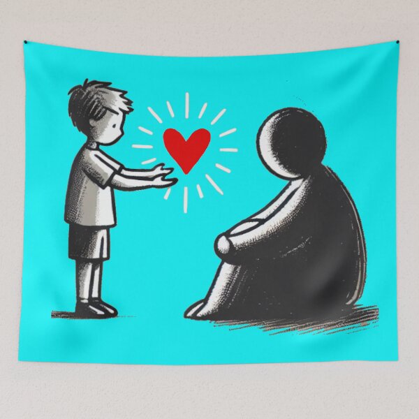 Item preview, Giving Love to the Broken – Mental Health Support & Empathy Art designed and sold by Just Meaningful.