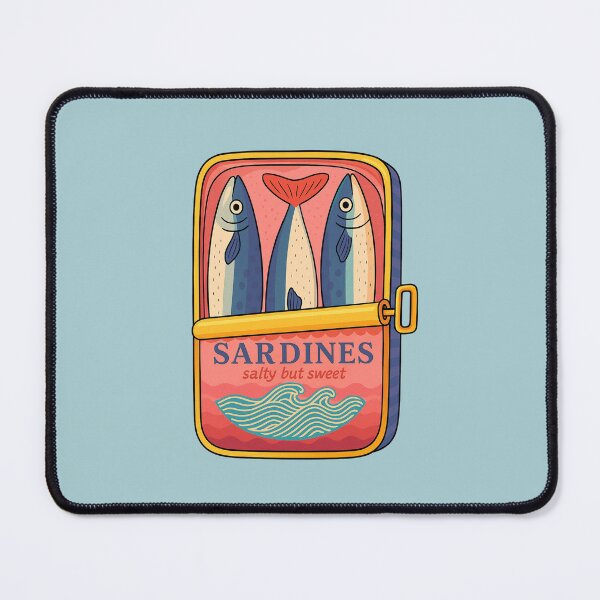 Item preview, pink love sardines in an open tin designed and sold by MartaOlgaKlara.