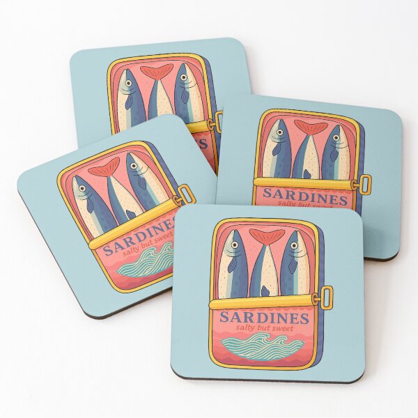 Item preview, pink love sardines in an open tin designed and sold by MartaOlgaKlara.