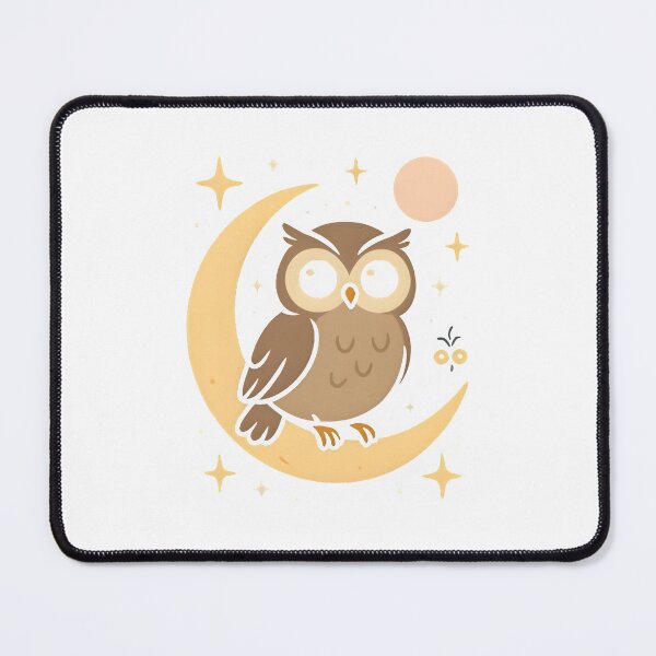 Item preview, Cosmic Owl – Starry Night Owl on Crescent Moon designed and sold by SheepyDaily.