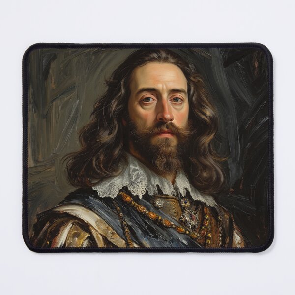 Item preview, Portrait of King Charles I of England with beard vintage painting art designed and sold by Vintage Designs +.