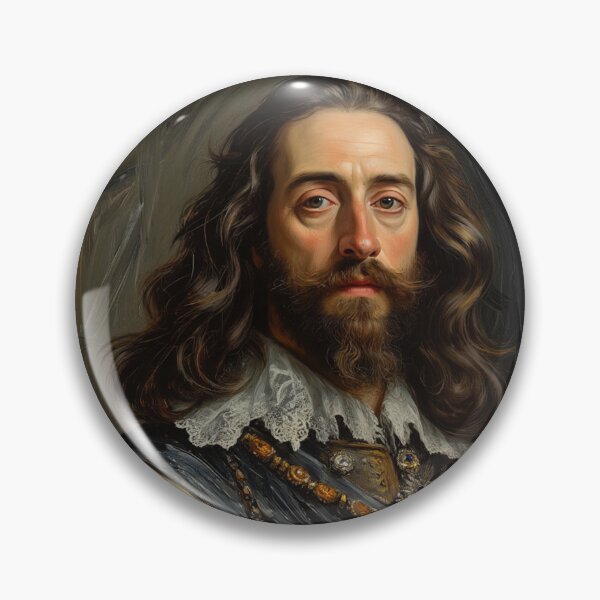 Item preview, Portrait of King Charles I of England with beard vintage painting art designed and sold by Vintage Designs +.