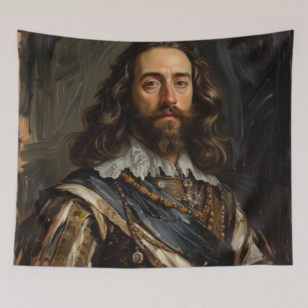 Item preview, Portrait of King Charles I of England with beard vintage painting art designed and sold by Vintage Designs +.