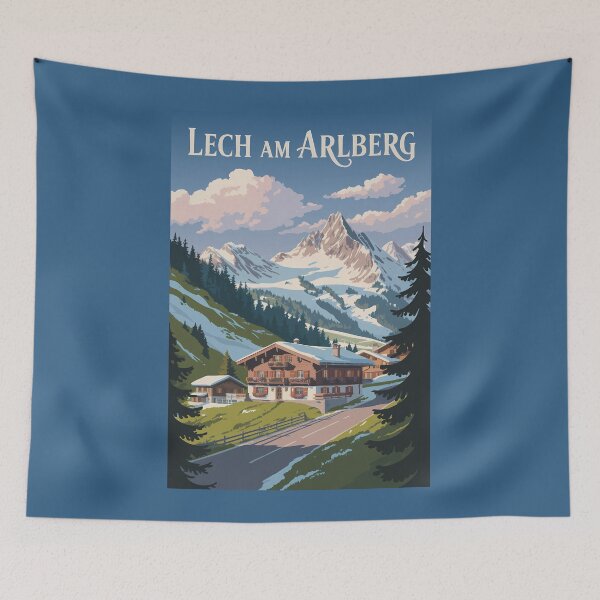 Item preview, Lech am Arlberg Austria Travel Art Vintage designed and sold by KrisSidDesigns.