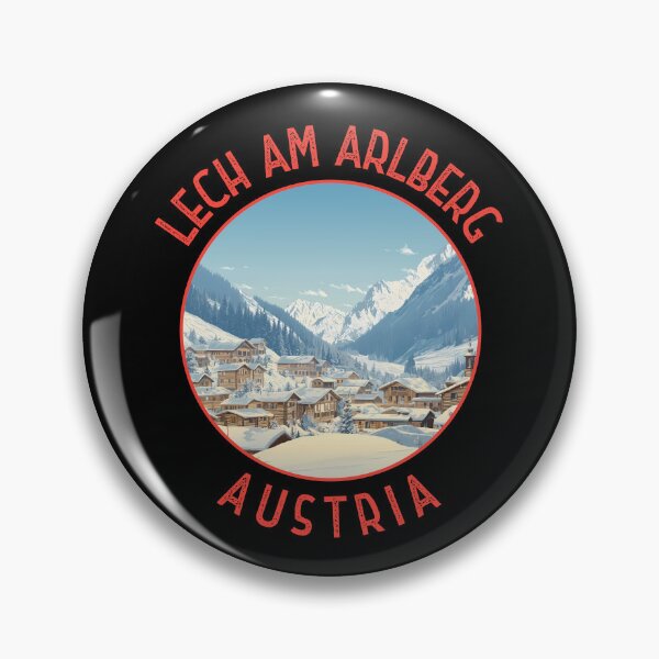 Artikelvorschau, Lech am Arlberg Österreich Retro Distressed Circle entworfen und verkauft von KrisSidDesigns.