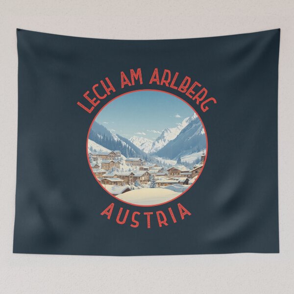 Item preview, Lech am Arlberg Austria Retro Distressed Circle designed and sold by KrisSidDesigns.