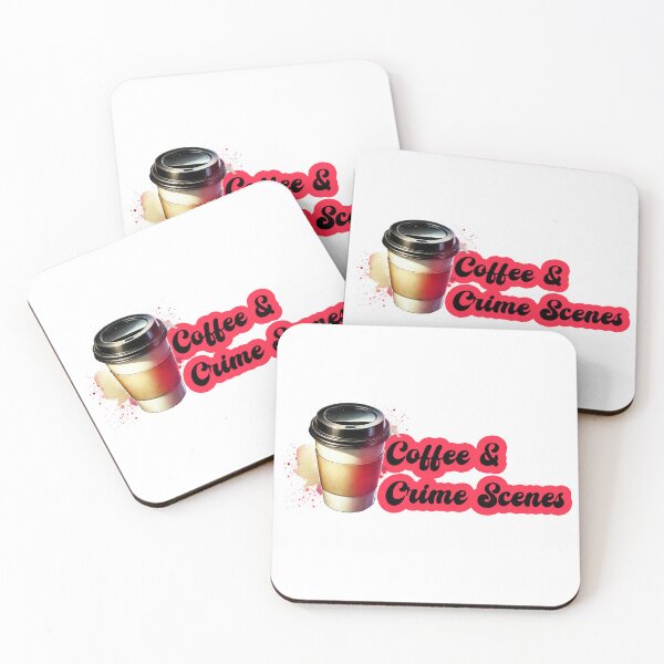 Item preview, Coffee and Crime Scenes watercolor design designed and sold by EmeraldeaArt.