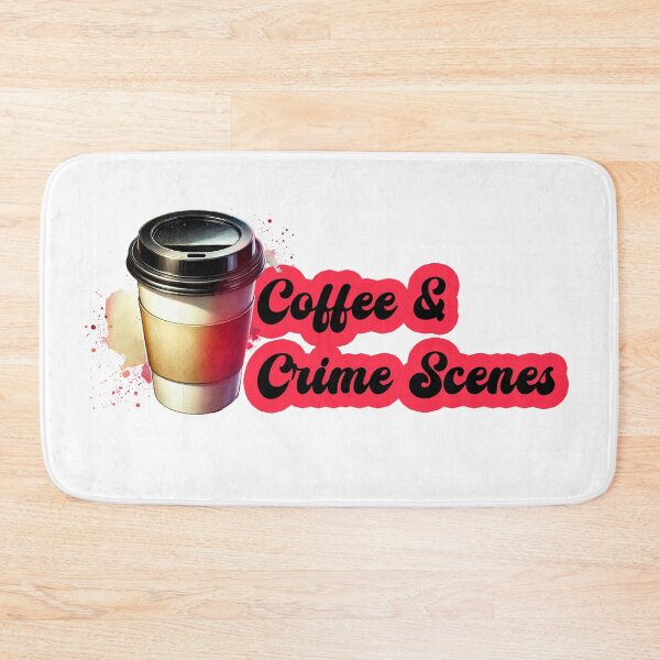 Item preview, Coffee and Crime Scenes watercolor design designed and sold by EmeraldeaArt.