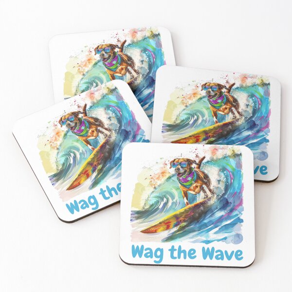 Item preview, Wag the Wave – Cute Surfing Dog Summer Vibes Design designed and sold by RedDogStudio.