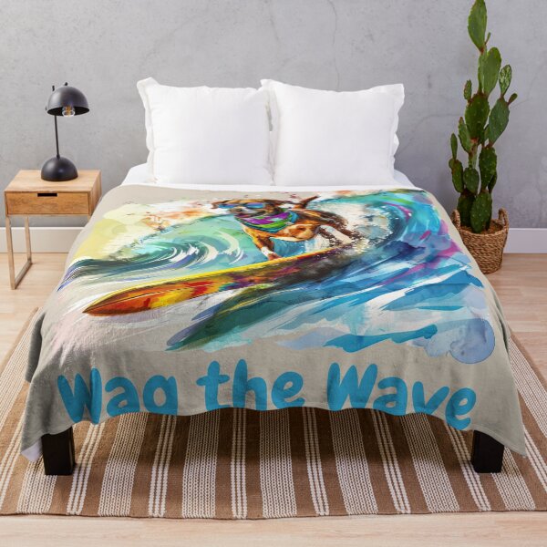 Item preview, Wag the Wave – Cute Surfing Dog Summer Vibes Design designed and sold by RedDogStudio.