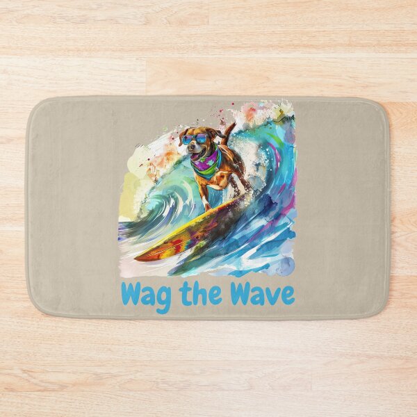 Item preview, Wag the Wave – Cute Surfing Dog Summer Vibes Design designed and sold by RedDogStudio.
