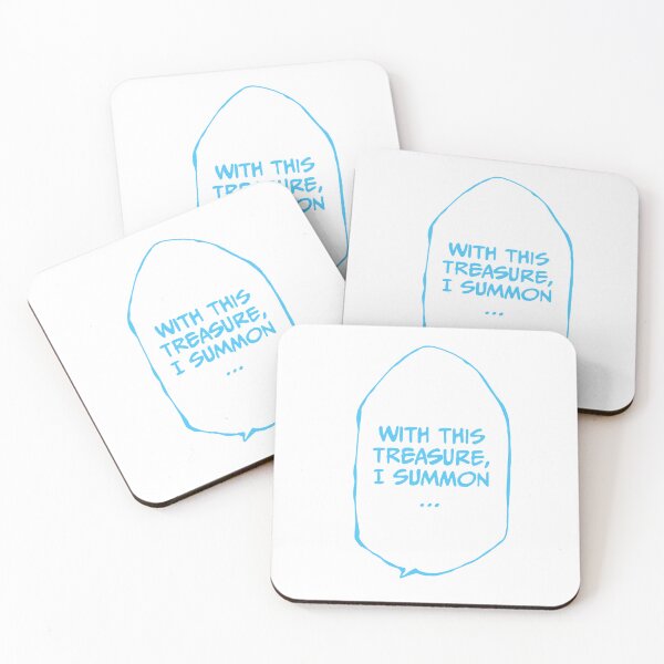Item preview, 'With this treasure I summon' manga bubble - blue option designed and sold by Mairoth.