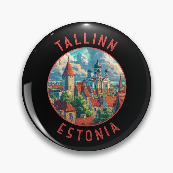 Item preview, Tallinn Estonia Retro Distressed Circle designed and sold by KrisSidDesigns.