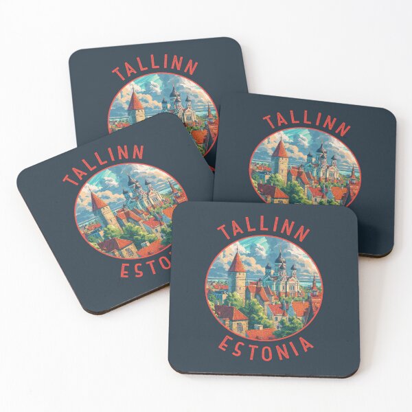 Item preview, Tallinn Estonia Retro Distressed Circle designed and sold by KrisSidDesigns.