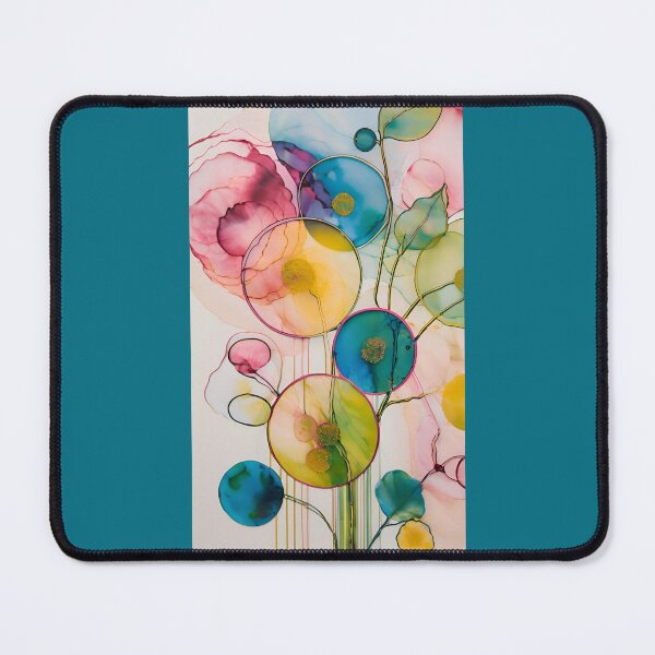 Item preview, Colorful flower texture, pink blue yellow pattern, leaf pattern, pink stone, abstracitive designed and sold by KolorellaS.