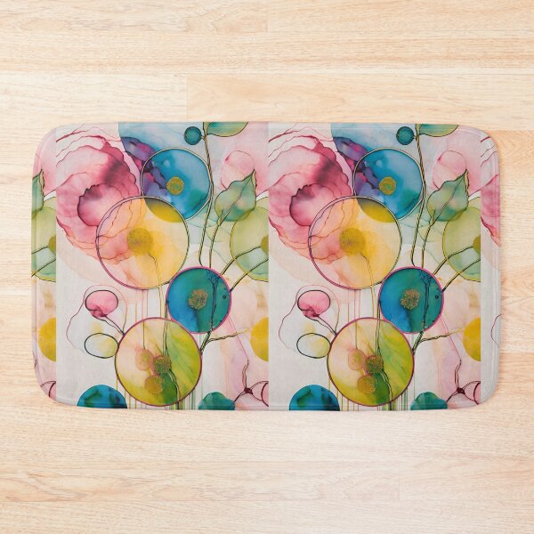 Item preview,  Colorful flower texture,  pink blue yellow pattern, leaf pattern, pink stone, abstracitive designed and sold by KolorellaS.
