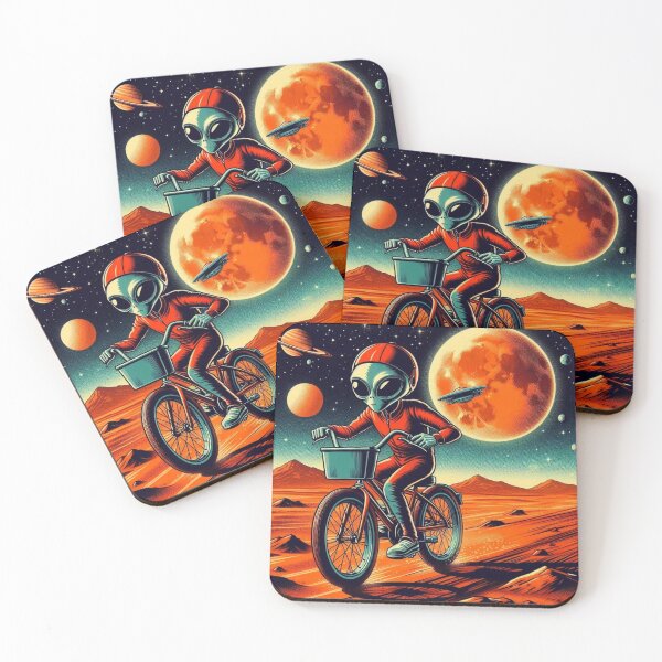 Item preview, an alien riding a bicycle designed and sold by Dogandesighn.