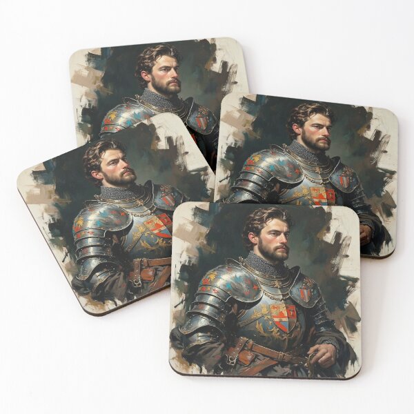 Item preview,  Medieval English Soldier vintage style portrait art designed and sold by Vintage Designs +.