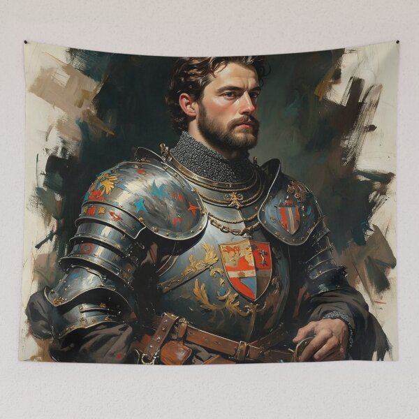 Item preview,  Medieval English Soldier vintage style portrait art designed and sold by Vintage Designs +.