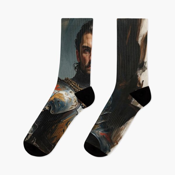 Item preview, Medieval English Soldier vintage style portrait art designed and sold by Vintage Designs +.