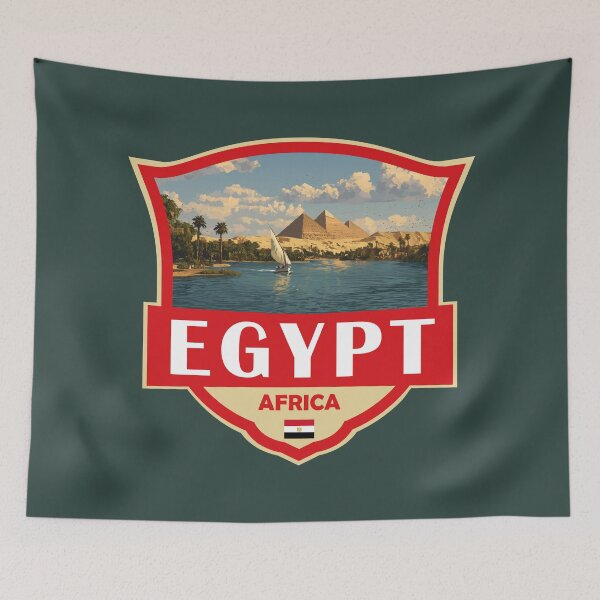 Item preview, Egypt Illustration Retro Badge designed and sold by KrisSidDesigns.