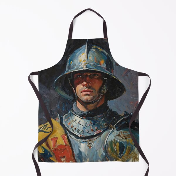 Item preview, Medieval English Soldier vintage style portrait art designed and sold by Vintage Designs +.