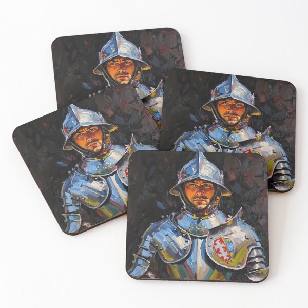 Item preview, Medieval English Soldier vintage style portrait art designed and sold by Vintage Designs +.