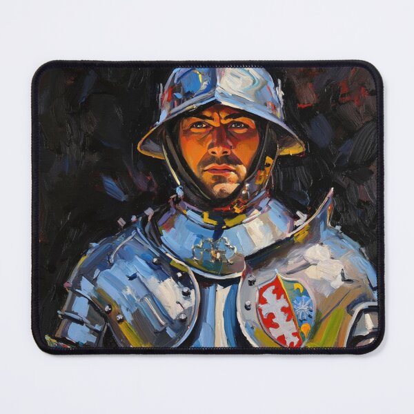 Item preview, Medieval English Soldier vintage style portrait art designed and sold by Vintage Designs +.