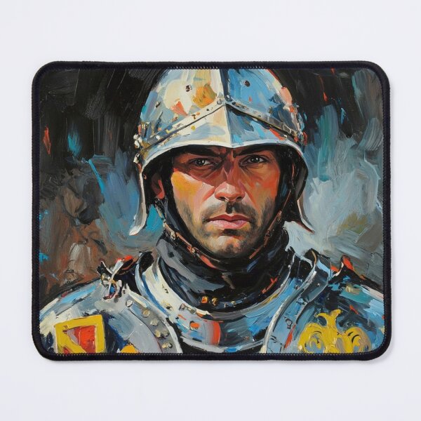 Item preview, Medieval English Soldier vintage style portrait art designed and sold by Vintage Designs +.