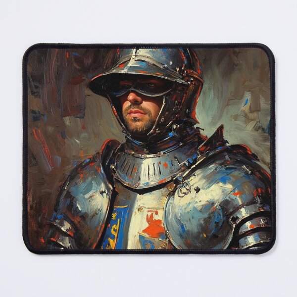 Item preview, Medieval English Soldier vintage style portrait art designed and sold by Vintage Designs +.