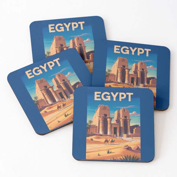 Item preview, Egypt Temple of Karnak Illustration Travel Art Vintage designed and sold by KrisSidDesigns.