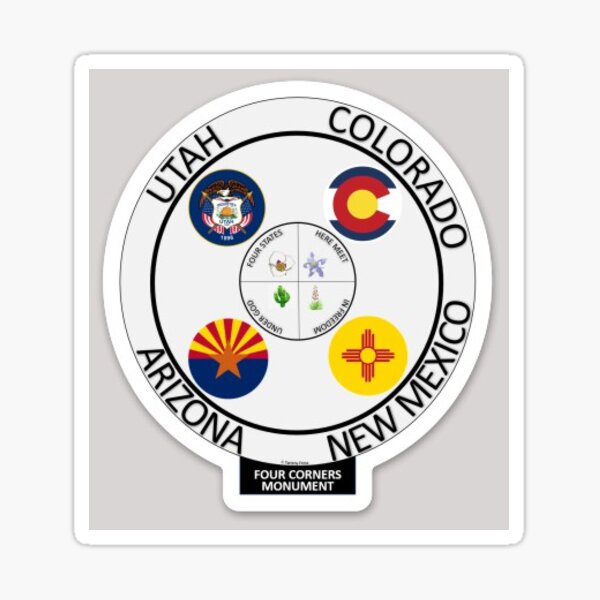 Item preview, Four Corners Monument (3.00" x 3.32" Glossy Die Cut Stickers) designed and sold by Tammy's Digital Designs.