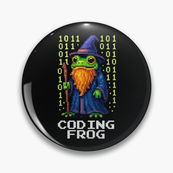 Item preview, Coding Frog Wizard Pixel Fantasy Coder designed and sold by vaxiek.