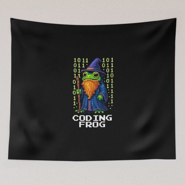 Item preview, Coding Frog Wizard Pixel Fantasy Coder designed and sold by vaxiek.