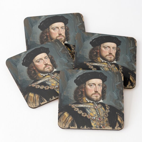 Item preview, Portrait of Henry VII with beard vintage painting art designed and sold by Vintage Designs +.