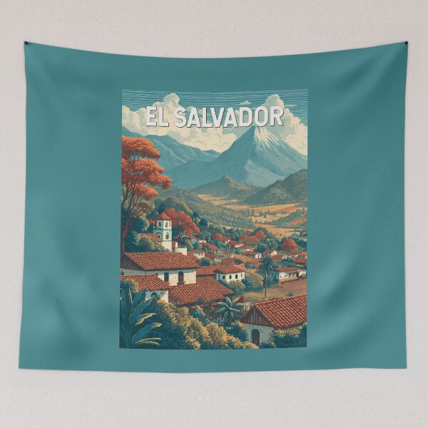 Item preview, El Salvador Illustration Travel Art Vintage designed and sold by KrisSidDesigns.