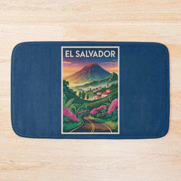 Item preview, El Salvador Volcano Illustration Travel Art Vintage designed and sold by KrisSidDesigns.