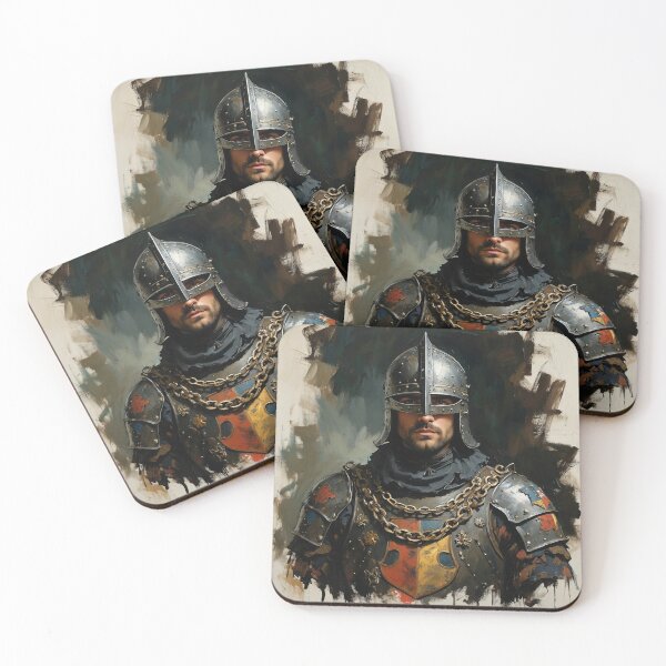 Item preview,  Medieval English Soldier vintage style portrait art designed and sold by Vintage Designs +.