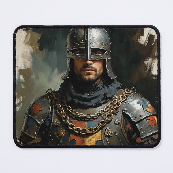 Item preview, Medieval English Soldier vintage style portrait art designed and sold by Vintage Designs +.
