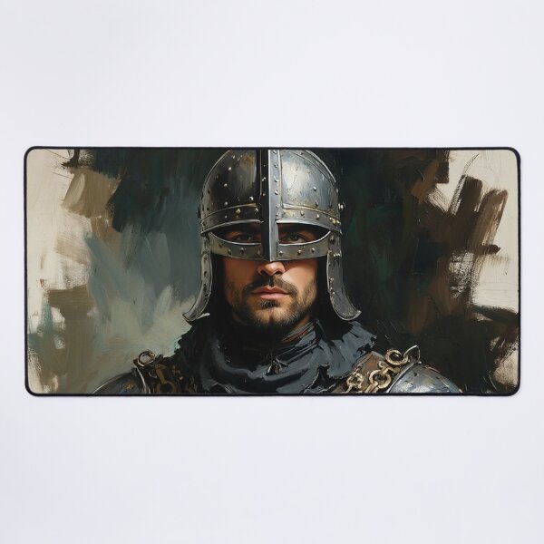 Item preview, Medieval English Soldier vintage style portrait art designed and sold by Vintage Designs +.
