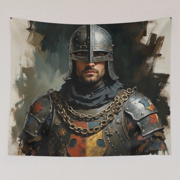 Item preview,  Medieval English Soldier vintage style portrait art designed and sold by Vintage Designs +.
